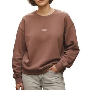 Zara Teen Rise & Enjoy Sweatshirt Nude Mauve Drop Shoulder Crewneck Size 13–14